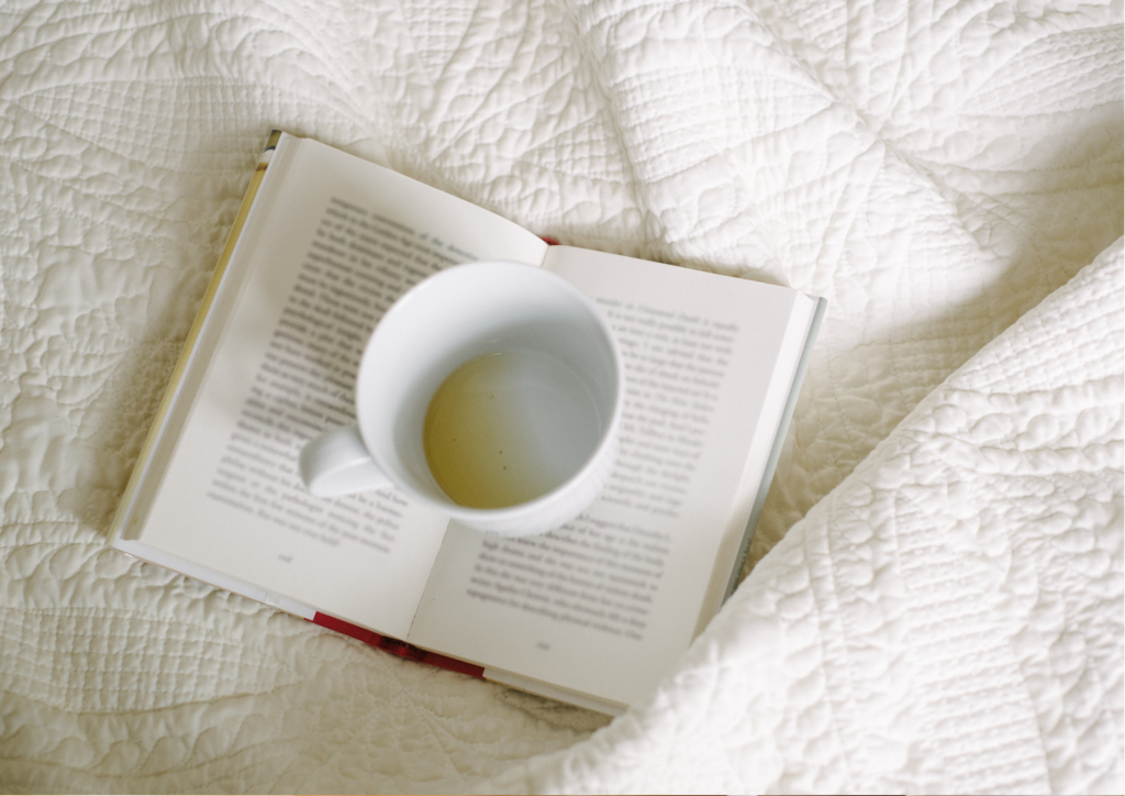 Coffee and a book in bed